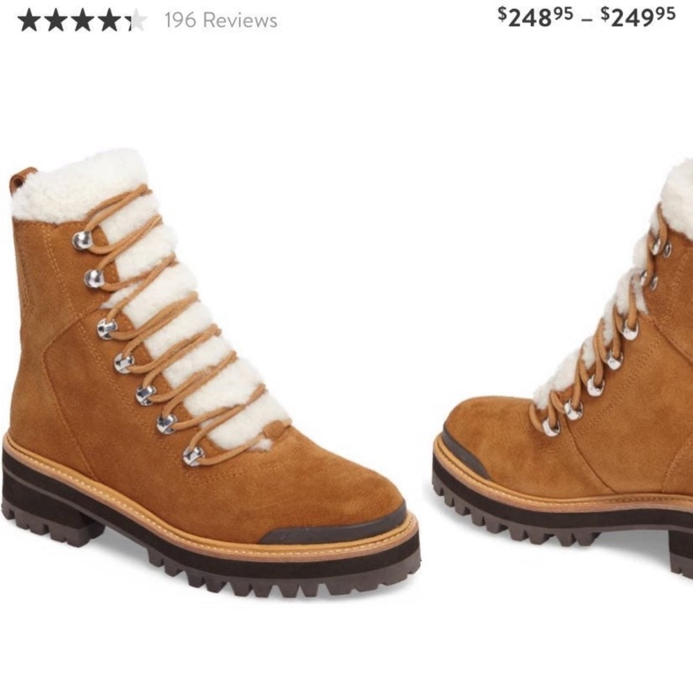 Marc fisher izzie shearling lace up boot